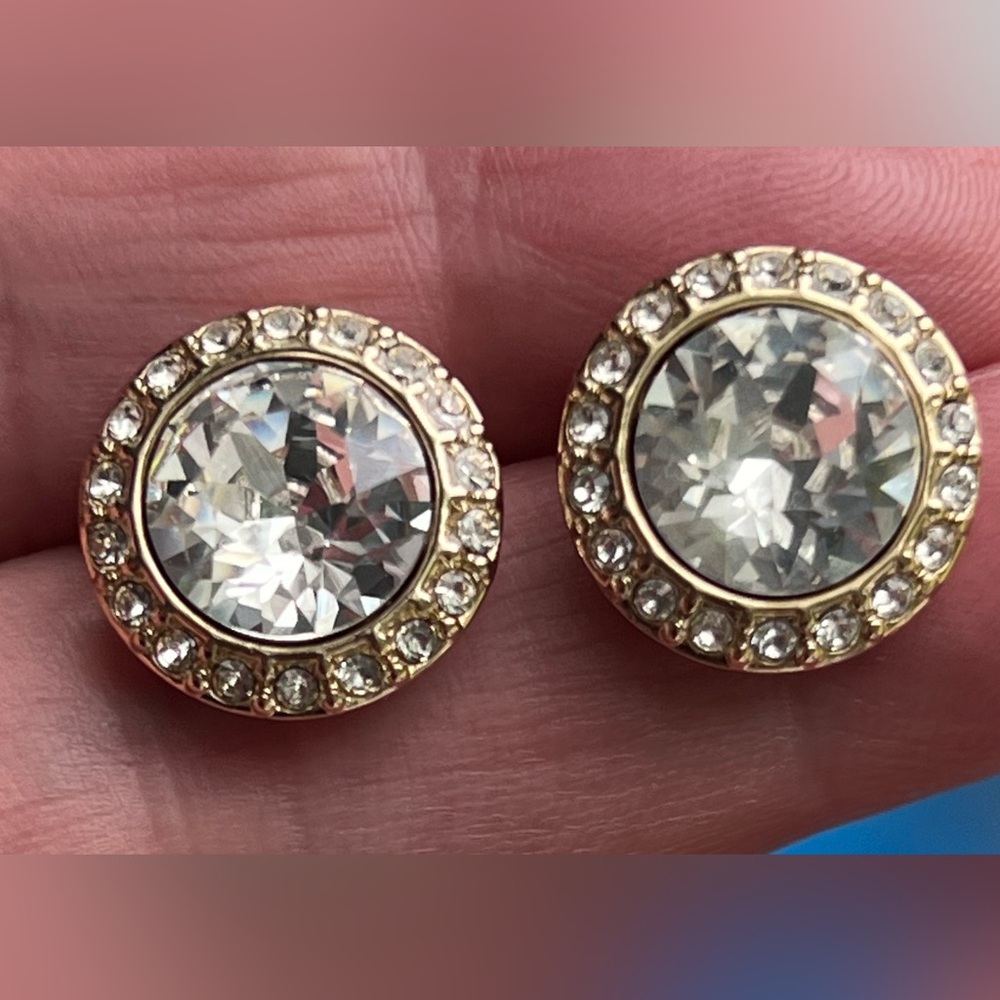 Givenchy Gold Crystal Studs - Vintage Glam - Picture 2 of 13